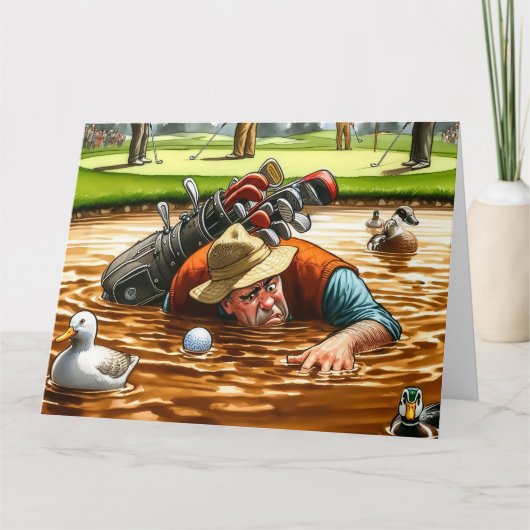 ゴルフおもしろいグリーティングカード カード (正面)