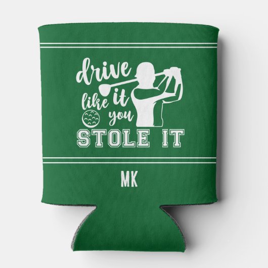 ゴルフおもしろいグリーンのドライブは盗んだモノグラム 缶クーラー (裏面)