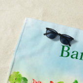 ゴルフおもしろいコースカートモノグラム名 ビーチタオル (インサイチュ)