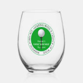 ゴルフおもしろいゴルフのゴルファーのボールTカクテルドリンク ステムなしワイングラス (裏面)