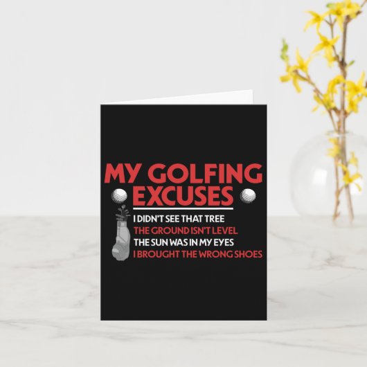 ゴルフおもしろいゴルファー私が見ていないゴルフの言い訳 カード (黄色い花)