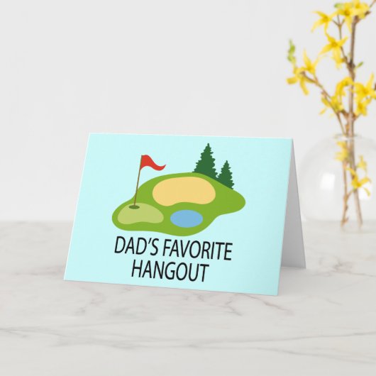 ゴルフおもしろいゴルフ場パパのハングアウトギフト カード (黄色い花)