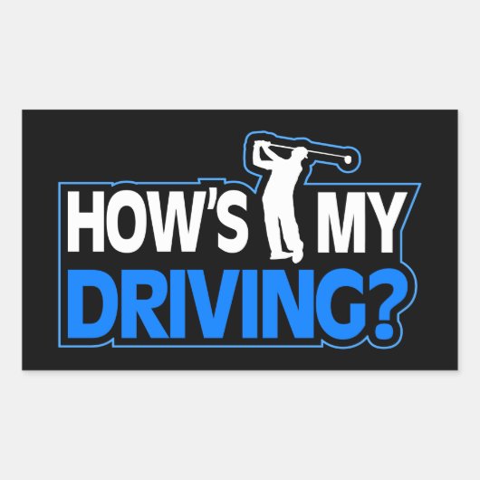ゴルフおもしろいスタンプ – 私の運転は？ 長方形シール (正面)