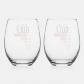 ゴルフおもしろいスポーツ私がゴルフのゲームレトロで負ける理由 ステムなしワイングラス (正面)