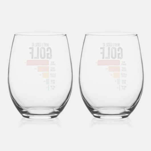 ゴルフおもしろいスポーツ私がゴルフのゲームレトロで負ける理由 ステムなしワイングラス (正面)