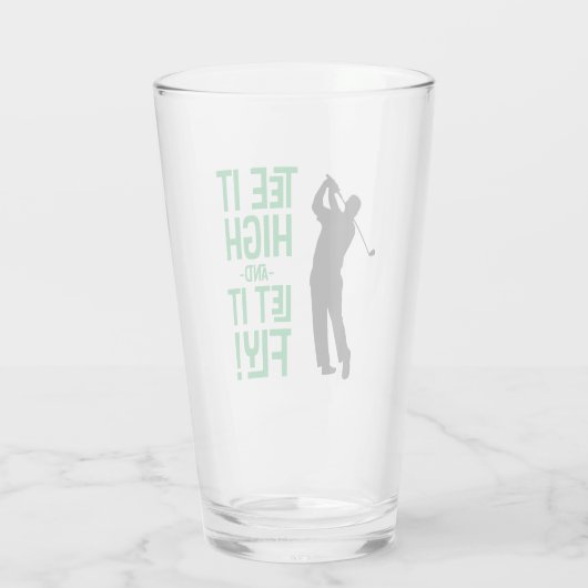 ゴルフおもしろいティースポーツ引用文かわいいメンズユーモアビール タンブラーグラス (裏面)