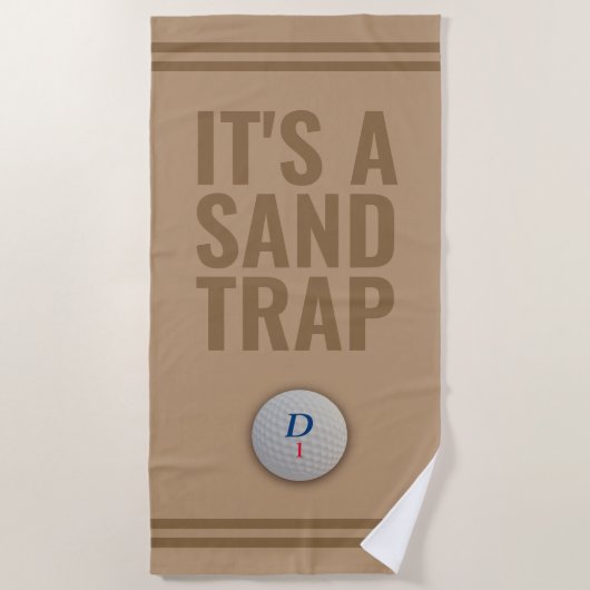 ゴルフおもしろいテーマサンドトラップゴルファービーチタオル ビーチタオル (正面)