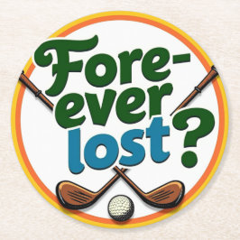 ゴルフおもしろいデザイン：永遠失った? ラウンドペーパーコースター
