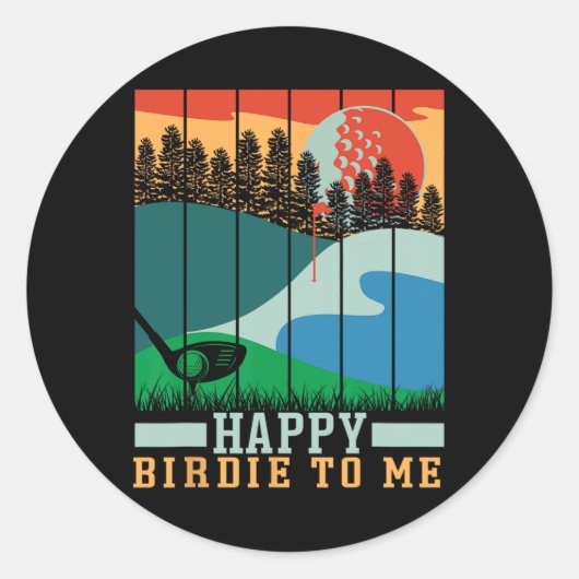 ゴルフおもしろいハッピーバーディ私にゴルファーパパ叔父Bir ラウンドシール (正面)