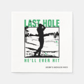 ゴルフおもしろいバチュラーパーティラストホール彼が今まで打つ スタンダードカクテルナプキン (正面)