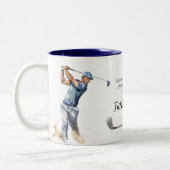ゴルフおもしろいパパハッピーファーザーズデイ ツートーンマグカップ (左)