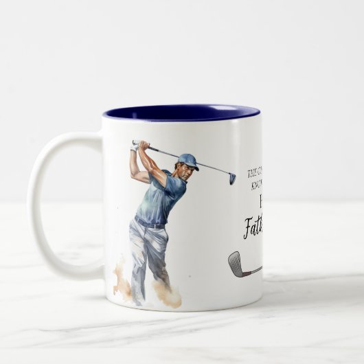 ゴルフおもしろいパパハッピーファーザーズデイ ツートーンマグカップ (左)