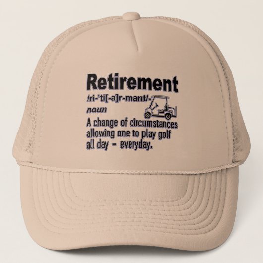 ゴルフおもしろいファンの退職定義 キャップ (正面)
