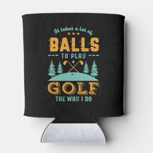 ゴルフおもしろいプレーヤーゴルファー多くのボールをゴルフのパン 缶クーラー (裏面)