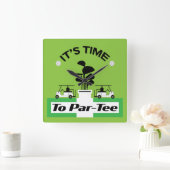 ゴルフおもしろいプロのゴルフ狂信的スポーツ スクエア壁時計 (ホーム)