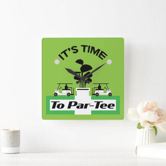 ゴルフおもしろいプロのゴルフ狂信的スポーツ スクエア壁時計 (ホーム)