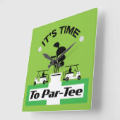 ゴルフおもしろいプロのゴルフ狂信的スポーツ スクエア壁時計 (傾斜)