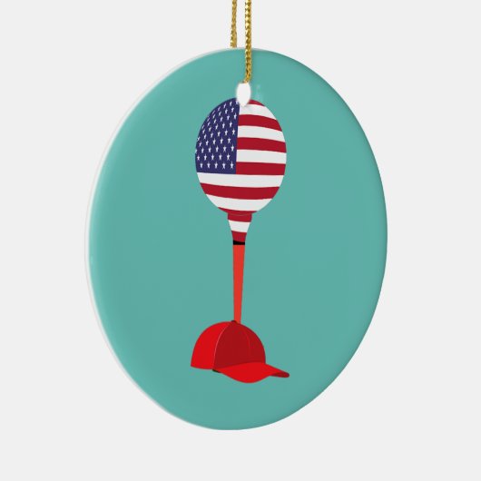 ゴルフおもしろいベースボールキャップアパレルスポーツハット セラミックオーナメント (右)