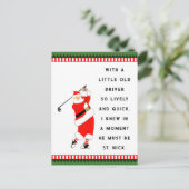 ゴルフおもしろいホリデークリスマスポストカード シーズンポストカード (スタンド正面)