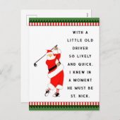 ゴルフおもしろいホリデークリスマスポストカード シーズンポストカード (正面/裏面)