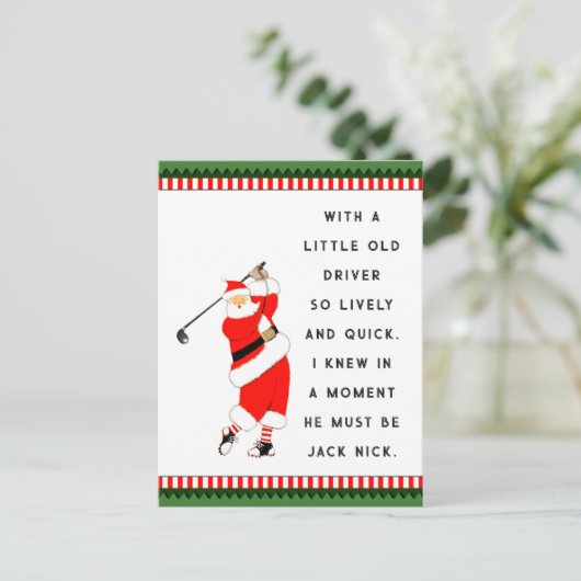 ゴルフおもしろいホリデークリスマスポストカード シーズンポストカード (スタンド正面)