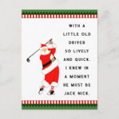 ゴルフおもしろいホリデークリスマスポストカード シーズンポストカード (正面)