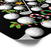 ゴルフおもしろいボールクリスマスツリークリスマスゴルフラブ ポスター (角)