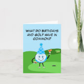 ゴルフおもしろいボール誕生日ジョーク カード (正面)