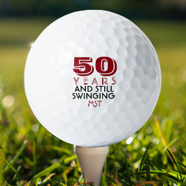 ゴルフおもしろいボール50thバースデーパーティーモノグラムの ゴルフボール