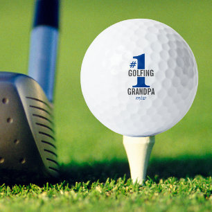 ゴルフおもしろいボール#1ゴルフおじいちゃんブルーモノグラム ゴルフボール
