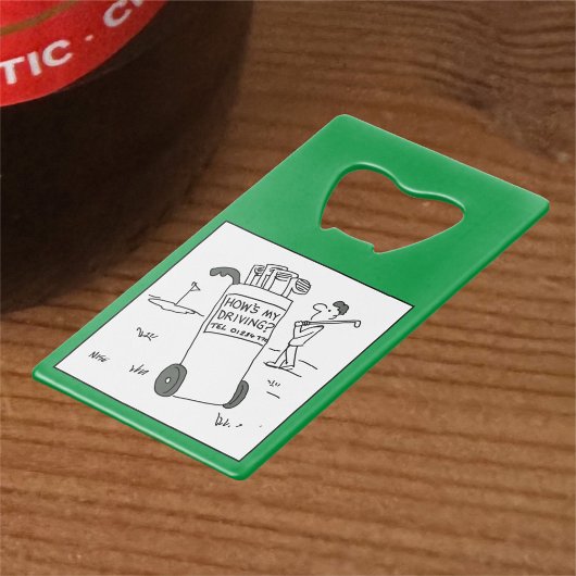 ゴルフおもしろいマンガ。 クレジットカード栓抜き