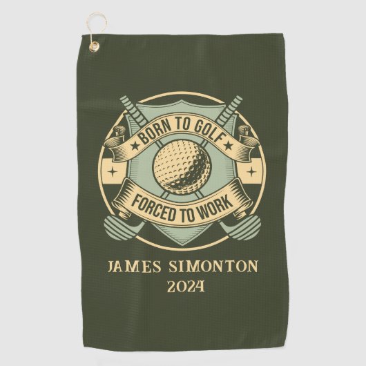 ゴルフおもしろいユーモアのある引用文カスタムヴィンテージ ゴルフタオル (正面)