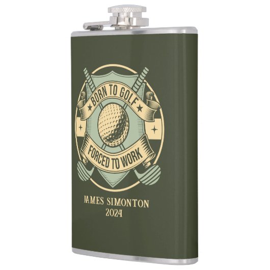ゴルフおもしろいユーモアのある引用文カスタムヴィンテージ フラスク (左)