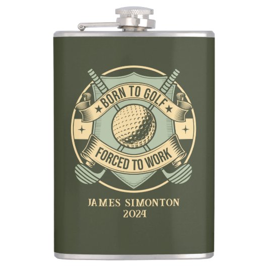 ゴルフおもしろいユーモアのある引用文カスタムヴィンテージ フラスク (正面)