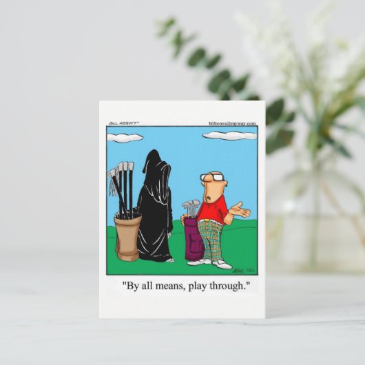 ゴルフおもしろいユーモアはがき ポストカード (スタンド正面)