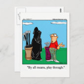 ゴルフおもしろいユーモアはがき ポストカード (正面/裏面)