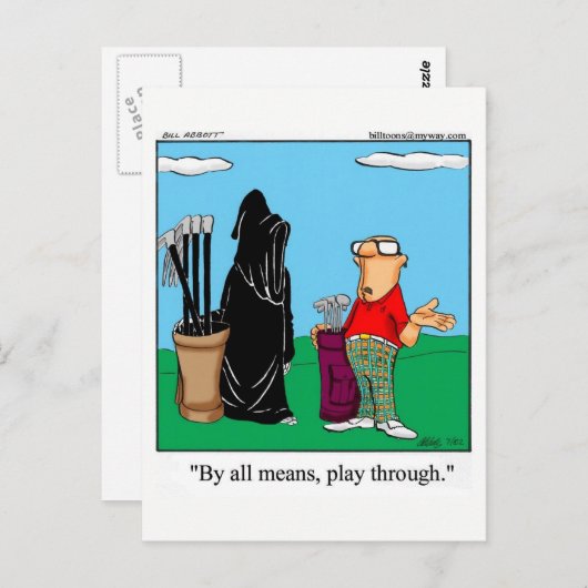 ゴルフおもしろいユーモアはがき ポストカード (正面/裏面)