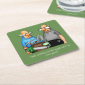 ゴルフおもしろいユーモアコースターギフト スクエアペーパーコースター (アングル)