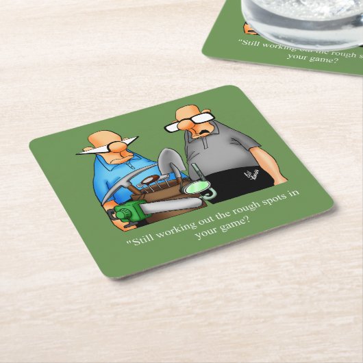 ゴルフおもしろいユーモアコースターギフト スクエアペーパーコースター (アングル)