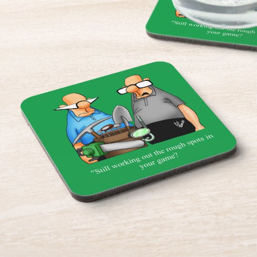 ゴルフおもしろいユーモアコースターセットギフト コースター (左側)