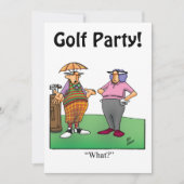 ゴルフおもしろいユーモアパーティの招待状 招待状 (正面)