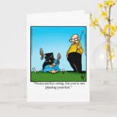 ゴルフおもしろいユーモア空白のグリーティングカード カード (黄色い花)