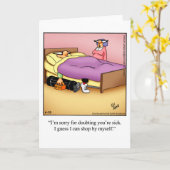 ゴルフおもしろいユーモア空白のグリーティングカード カード (黄色い花)