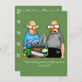 ゴルフおもしろいユーモア誕生日招待状 招待状 (正面/裏面)