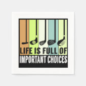 ゴルフおもしろいライフ選択クラブ スタンダードカクテルナプキン (正面)