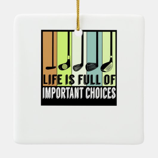 ゴルフおもしろいライフ選択クラブ セラミックオーナメント (裏面)