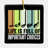 ゴルフおもしろいライフ選択クラブ セラミックオーナメント (正面)