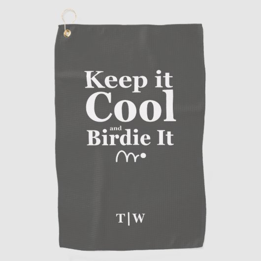 ゴルフおもしろい保、それクールとバーディ ゴルフタオル (正面)