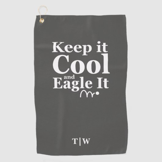 ゴルフおもしろい保、クールイーグル ゴルフタオル (正面)