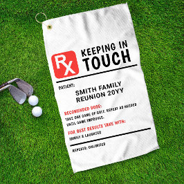 ゴルフおもしろい処方箋ファミリー懇親会カスタム文字 ゴルフタオル